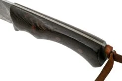 Autine Damascus Kurbads, Wengé, Damast, Fourreau RH Brun, Couteau Outdoor -Magasin de couteaux AT KUR WNG DAM 05 autine v201909