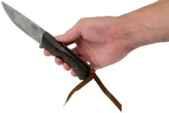 Autine Damascus Kurbads, Wengé, Damast, Fourreau RH Brun, Couteau Outdoor -Magasin de couteaux AT KUR WNG DAM 06 autine v201909