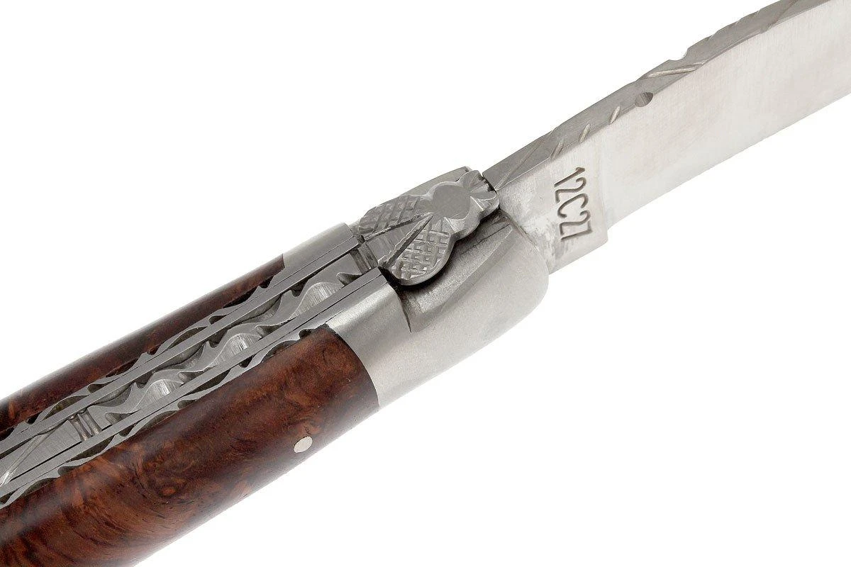 Laguiole En Aubrac 12cm Doubles Platines, Loupe De Palissandre 6 Laguiole En Aubrac 12cm Doubles Platines, Loupe De Palissandre – Image 4