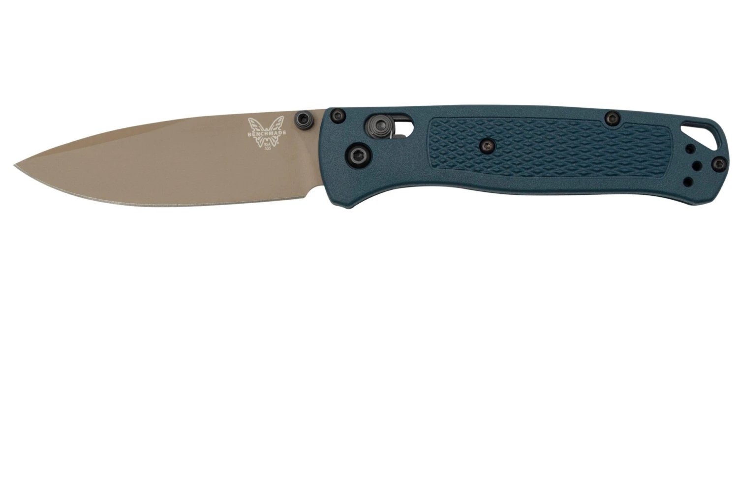 Benchmade Bugout 535FE-05 Crater Blue Grivory, Flat Dark Earth Cerakote, Couteau De Poche 3 Benchmade Bugout 535FE-05 Crater Blue Grivory, Flat Dark Earth Cerakote, Couteau De Poche