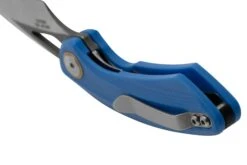 Bestech Bihai Grey DLC Stonewashed Satin, Blue G10 BG53D-2 Couteau De Poche, Ostap Hel Design -Magasin de couteaux BHBG53D 2 04 bestech