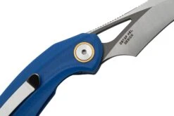 Bestech Bihai Grey DLC Stonewashed Satin, Blue G10 BG53D-2 Couteau De Poche, Ostap Hel Design -Magasin de couteaux BHBG53D 2 05 bestech