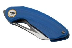 Bestech Bihai Grey DLC Stonewashed Satin, Blue G10 BG53D-2 Couteau De Poche, Ostap Hel Design -Magasin de couteaux BHBG53D 2 06 bestech