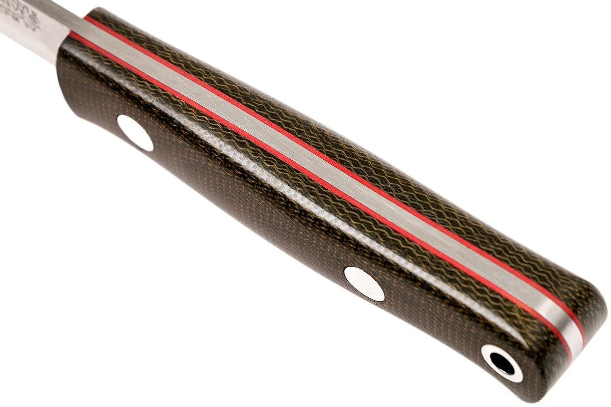 Bark River Mini Bushcrafter CPM 3V, Green Canvas Micarta, Red Liner 7 Bark River Mini Bushcrafter CPM 3V, Green Canvas Micarta, Red Liner – Image 5