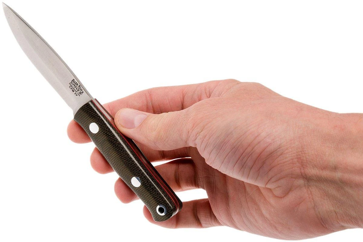 Bark River Mini Bushcrafter CPM 3V, Green Canvas Micarta, Red Liner 8 Bark River Mini Bushcrafter CPM 3V, Green Canvas Micarta, Red Liner – Image 6