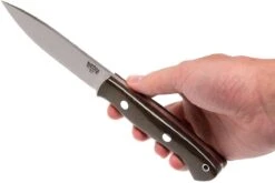 Bark River Aurora LT A2, Green Canvas Micarta, Red Liners -Magasin de couteaux BRK06 113GRCRL 06 bark river brk06 113grcrl 06