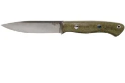 Bark River Aurora A2 Green Canvas Micarta Red Liner, Couteau Bushcraft