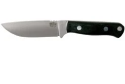 Bark River Bravo Necker II CPM 154CM, Black Canvas Micarta, Brown Sheath