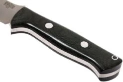 Bark River Bravo 1.5 A2, Black Canvas Micarta, Brown Sheath -Magasin de couteaux BRK07 113BRKC 04 bark river brk07 113brkc 04