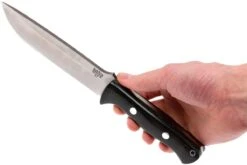 Bark River Bravo 1.5 A2, Black Canvas Micarta, Brown Sheath -Magasin de couteaux BRK07 113BRKC 06 bark river brk07 113brkc 06