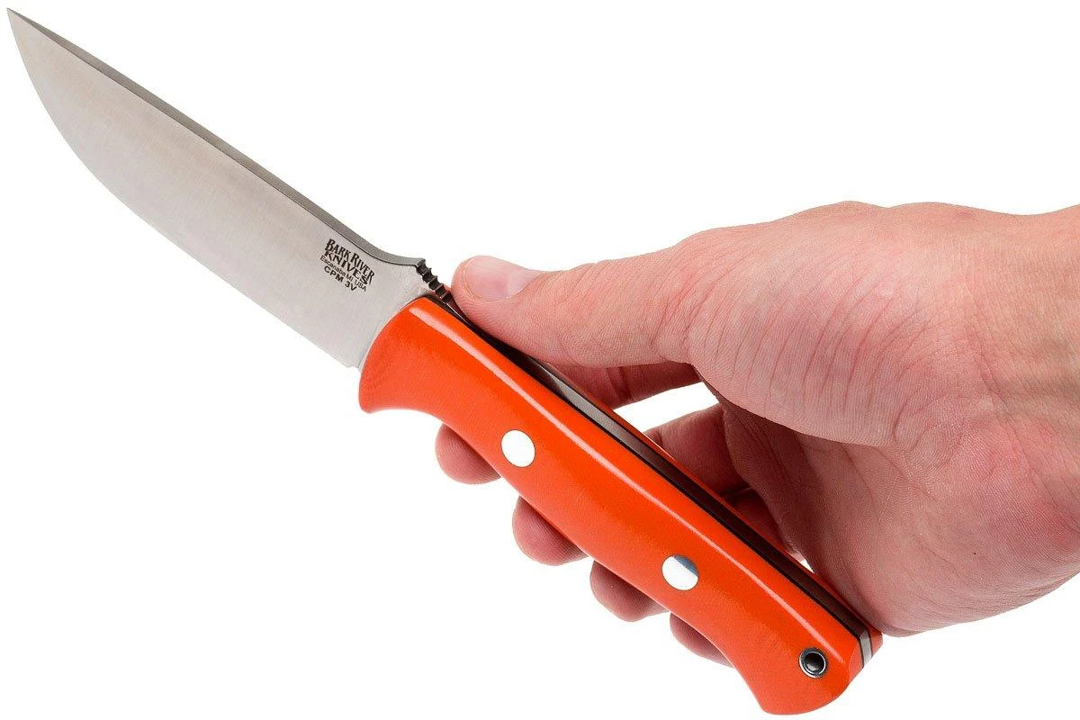 Bark River Bravo 1 LT CPM 3V, Blaze Orange G10, Black Liners, Black Sheath 8 Bark River Bravo 1 LT CPM 3V, Blaze Orange G10, Black Liners, Black Sheath – Image 6