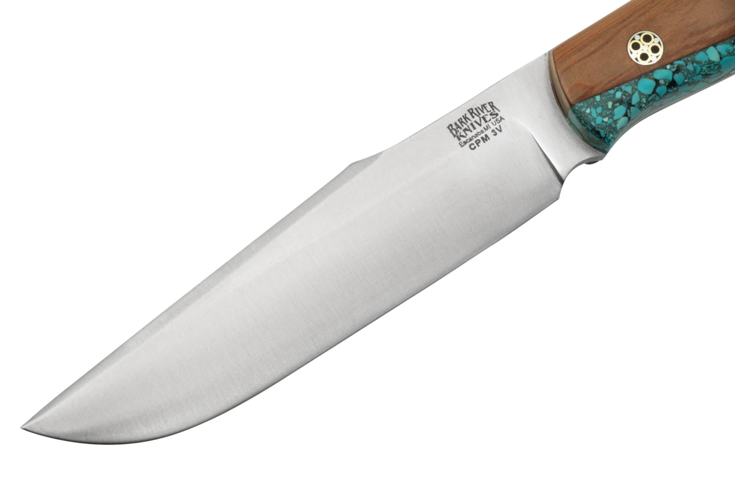 Bark River Ultra Lite Field Knife CPM 3V Gunmetal Texas Fence Post Mosaic Pins, Couteau De Bushcraft 5 Bark River Ultra Lite Field Knife CPM 3V Gunmetal Texas Fence Post Mosaic Pins, Couteau De Bushcraft – Image 3