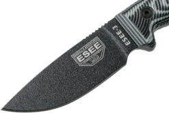 ESEE Model 3 Black Blade 3D Grey-Black G10 Couteau De Survie 3PMB-002 étui Noir + Clip De Poche -Magasin de couteaux EE 3PMB 002 03 esee knives