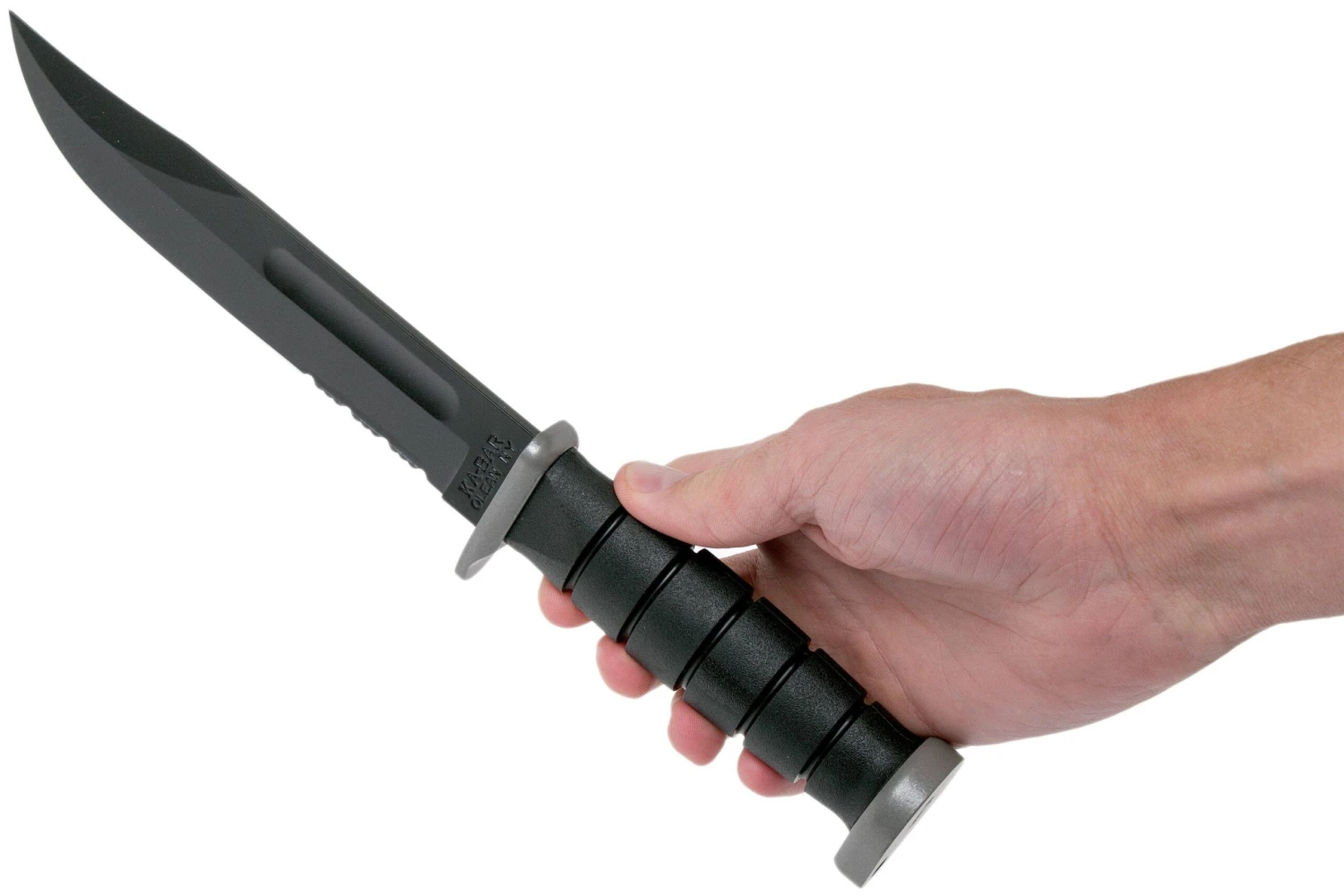 KA-BAR D2 Extreme Fighting Knife 1283, Serrated Blade, Kraton Handle, étui En Cuir 8 KA-BAR D2 Extreme Fighting Knife 1283, Serrated Blade, Kraton Handle, étui En Cuir – Image 6