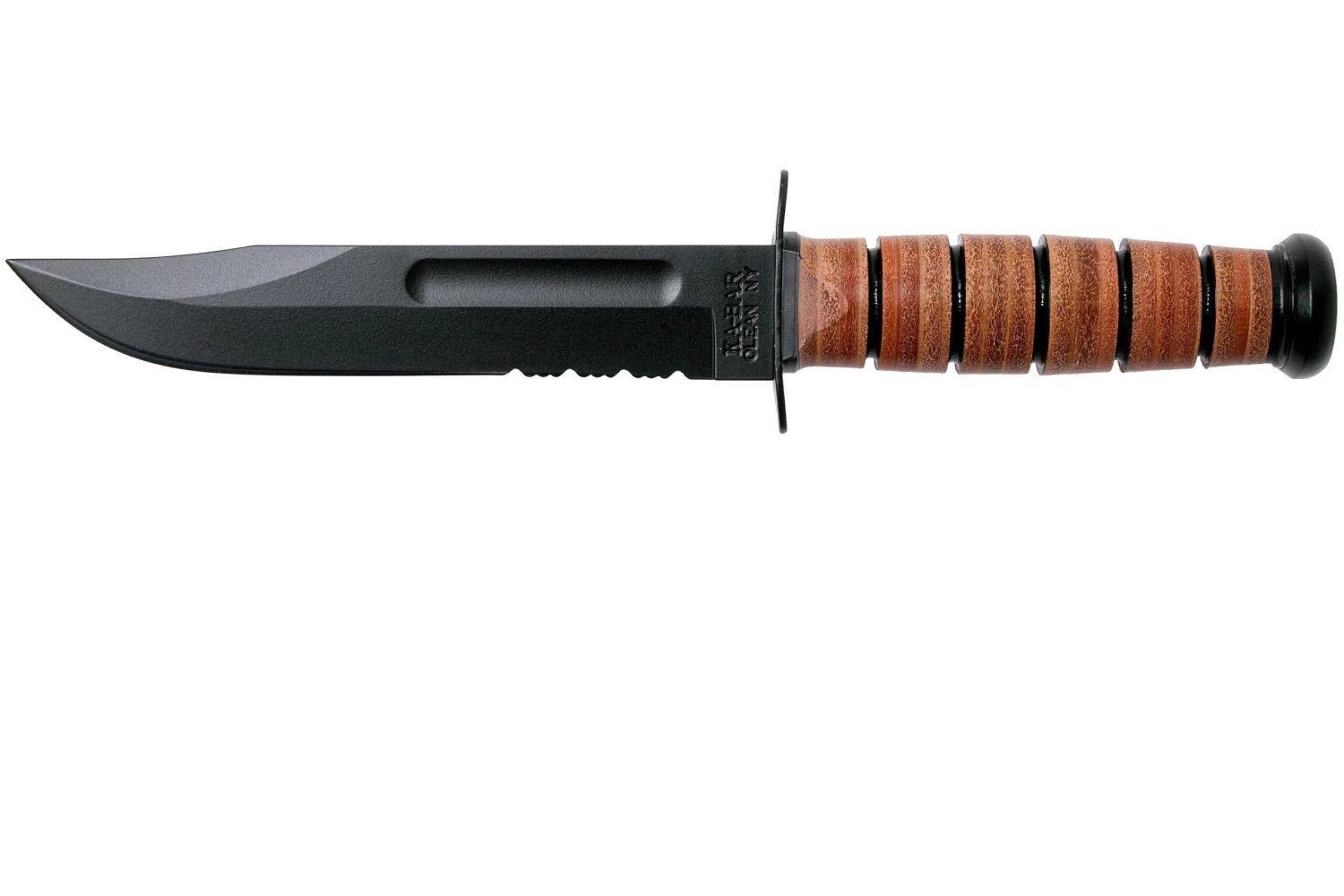 KA-BAR USMC 5018 Partiellement Dentelé, Cuir, étui En Plastique 3 KA-BAR USMC 5018 Partiellement Dentelé, Cuir, étui En Plastique