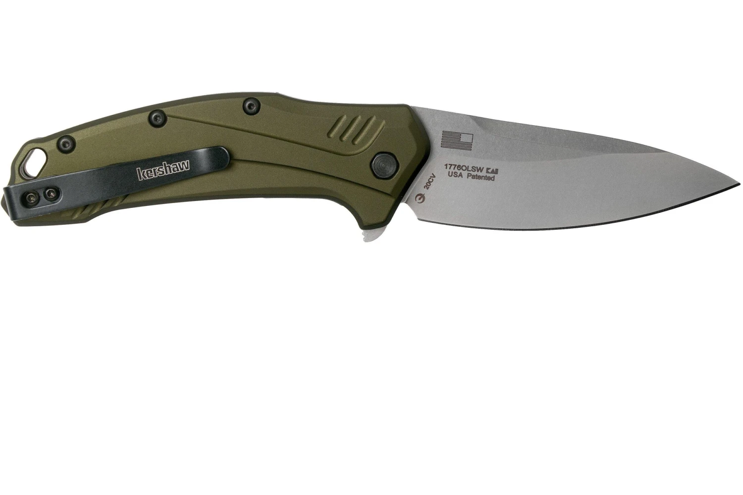 Kershaw Link Olive 1776OLSW CPM 20CV Couteau De Poche, Manche En Aluminium 4 Kershaw Link Olive 1776OLSW CPM 20CV Couteau De Poche, Manche En Aluminium – Image 2