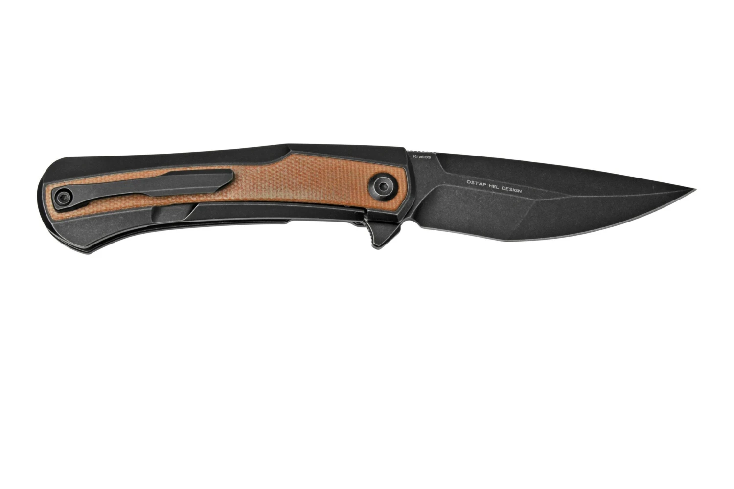 Kansept Kratos K1024A8 Black, Brown Micarta, Couteau De Poche, Ostap Hel Design 4 Kansept Kratos K1024A8 Black, Brown Micarta, Couteau De Poche, Ostap Hel Design – Image 2