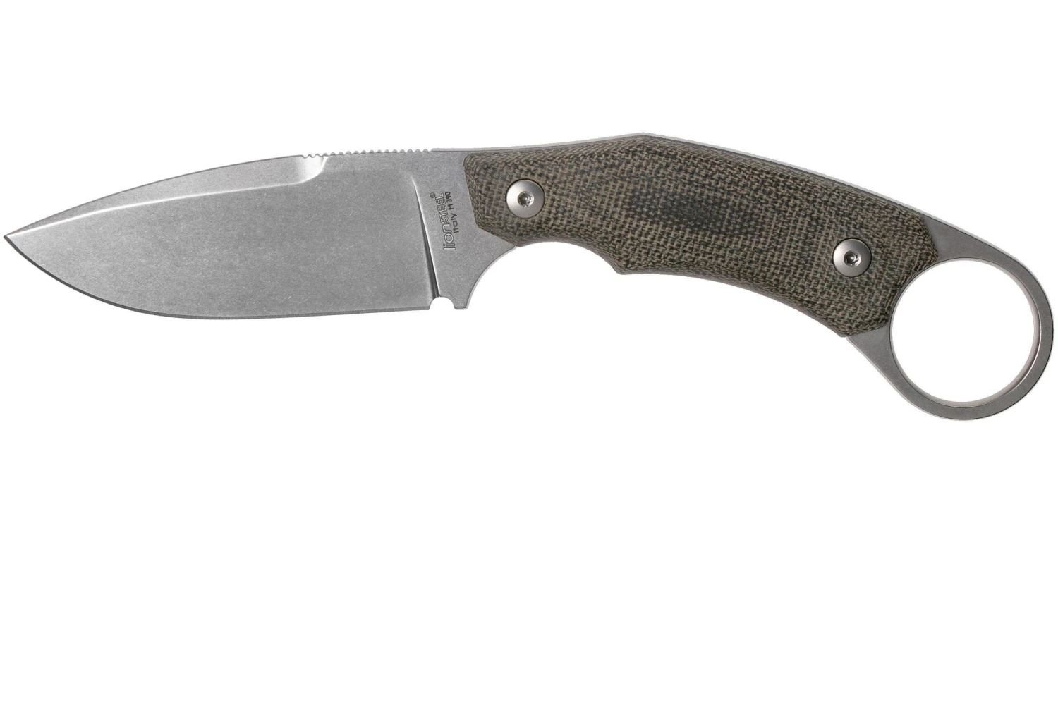 LionSteel H2 Drop Point CVG Green Canvas Micarta Couteau Fixe, Tommaso Rumici Design 3 LionSteel H2 Drop Point CVG Green Canvas Micarta Couteau Fixe, Tommaso Rumici Design