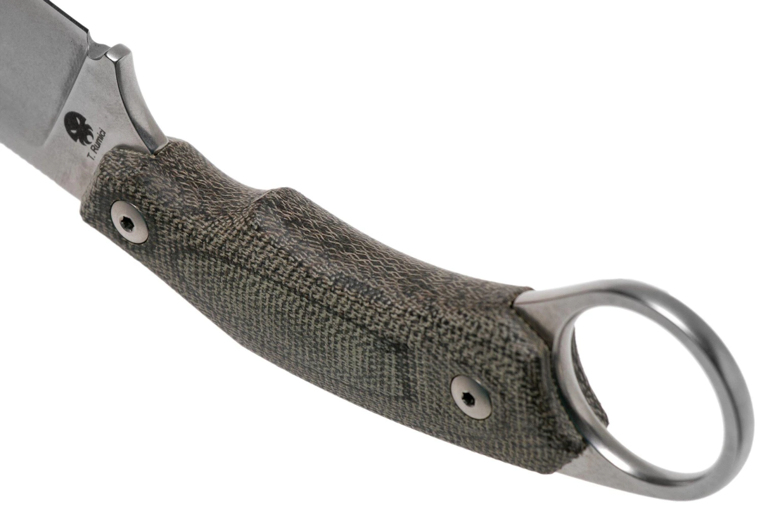 LionSteel H2 Drop Point CVG Green Canvas Micarta Couteau Fixe, Tommaso Rumici Design 6 LionSteel H2 Drop Point CVG Green Canvas Micarta Couteau Fixe, Tommaso Rumici Design – Image 4