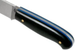 LT Wright Patriot, A2, Polished Black Micarta, Blue Liners, Leather Sheath, Couteau D'outdoor -Magasin de couteaux LT PAT BM BL POL LS 05 lt wright