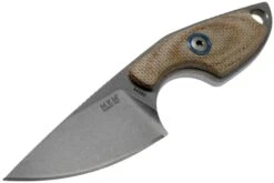MKM Mikro 1 Drop, Stonewashed Natural Canvas Micarta Couteau De Cou, Jesper Voxnaes Design -Magasin de couteaux MMK MR01 NC 03 mkm knives