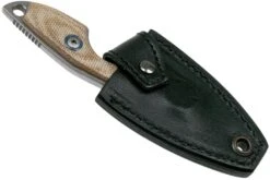 MKM Mikro 1 Drop, Stonewashed Natural Canvas Micarta Couteau De Cou, Jesper Voxnaes Design -Magasin de couteaux MMK MR01 NC 06 mkm knives