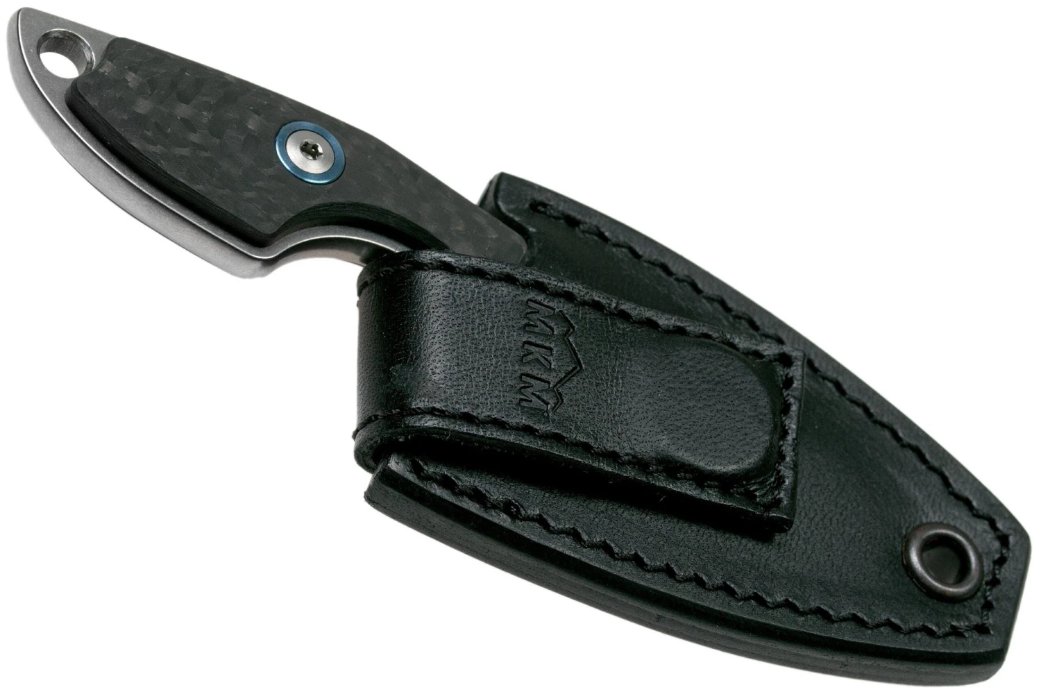 MKM Mikro 2 Wharncliffe, Stonewashed Carbon Fibre Couteau De Cou, Jesper Voxnaes Designr 6 MKM Mikro 2 Wharncliffe, Stonewashed Carbon Fibre Couteau De Cou, Jesper Voxnaes Designr – Image 5