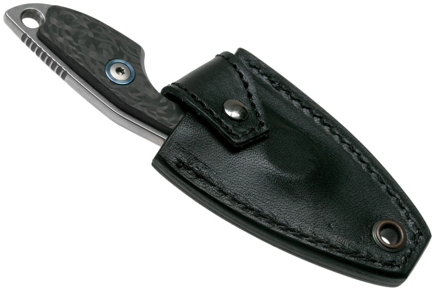 MKM Mikro 2 Wharncliffe, Stonewashed Carbon Fibre Couteau De Cou, Jesper Voxnaes Designr 7 MKM Mikro 2 Wharncliffe, Stonewashed Carbon Fibre Couteau De Cou, Jesper Voxnaes Designr – Image 6