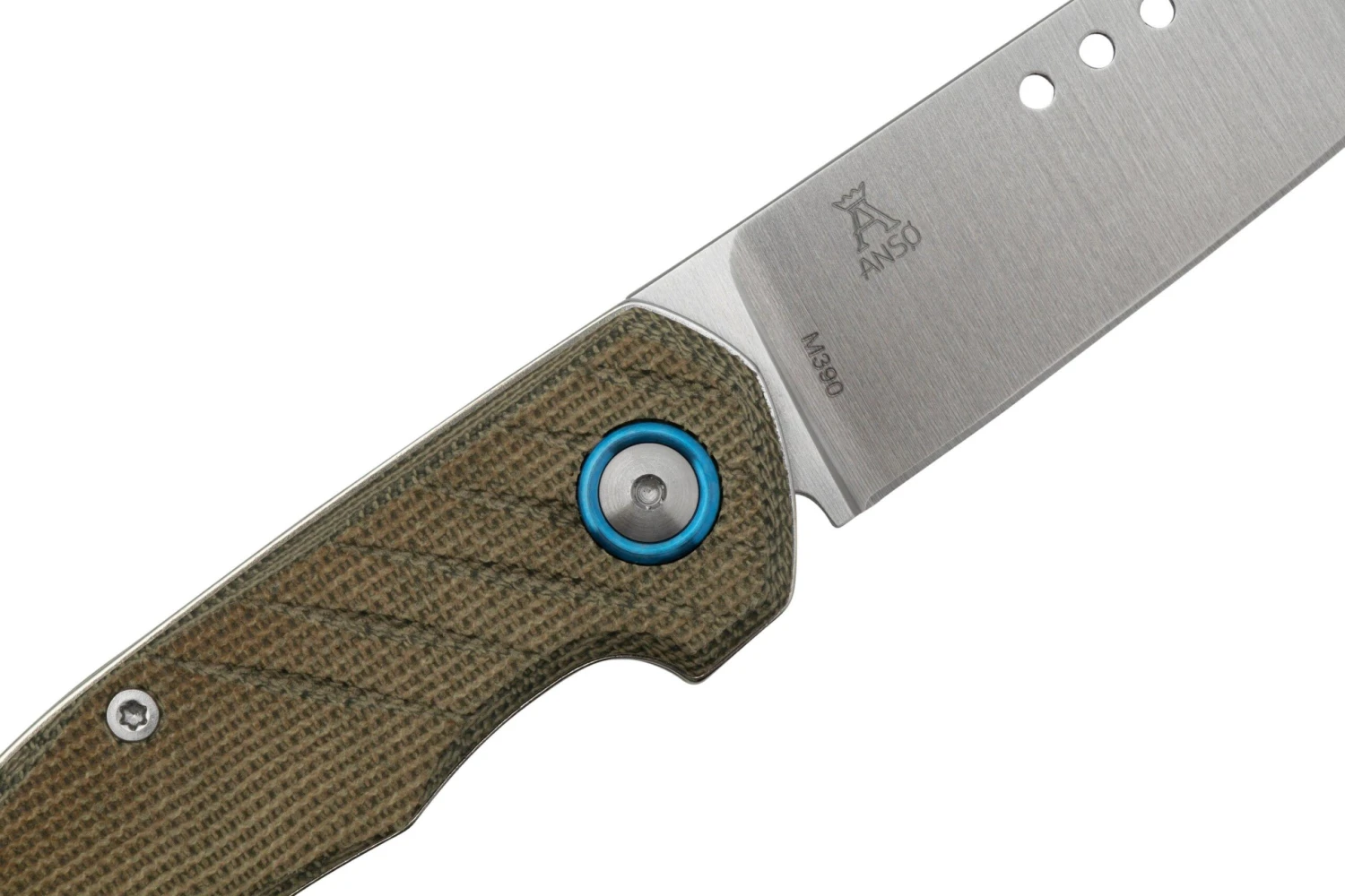 MKM Root RT-GC Satin Green Canvas Micarta, Couteau De Poche, Jens Anso Design 7 MKM Root RT-GC Satin Green Canvas Micarta, Couteau De Poche, Jens Anso Design – Image 5