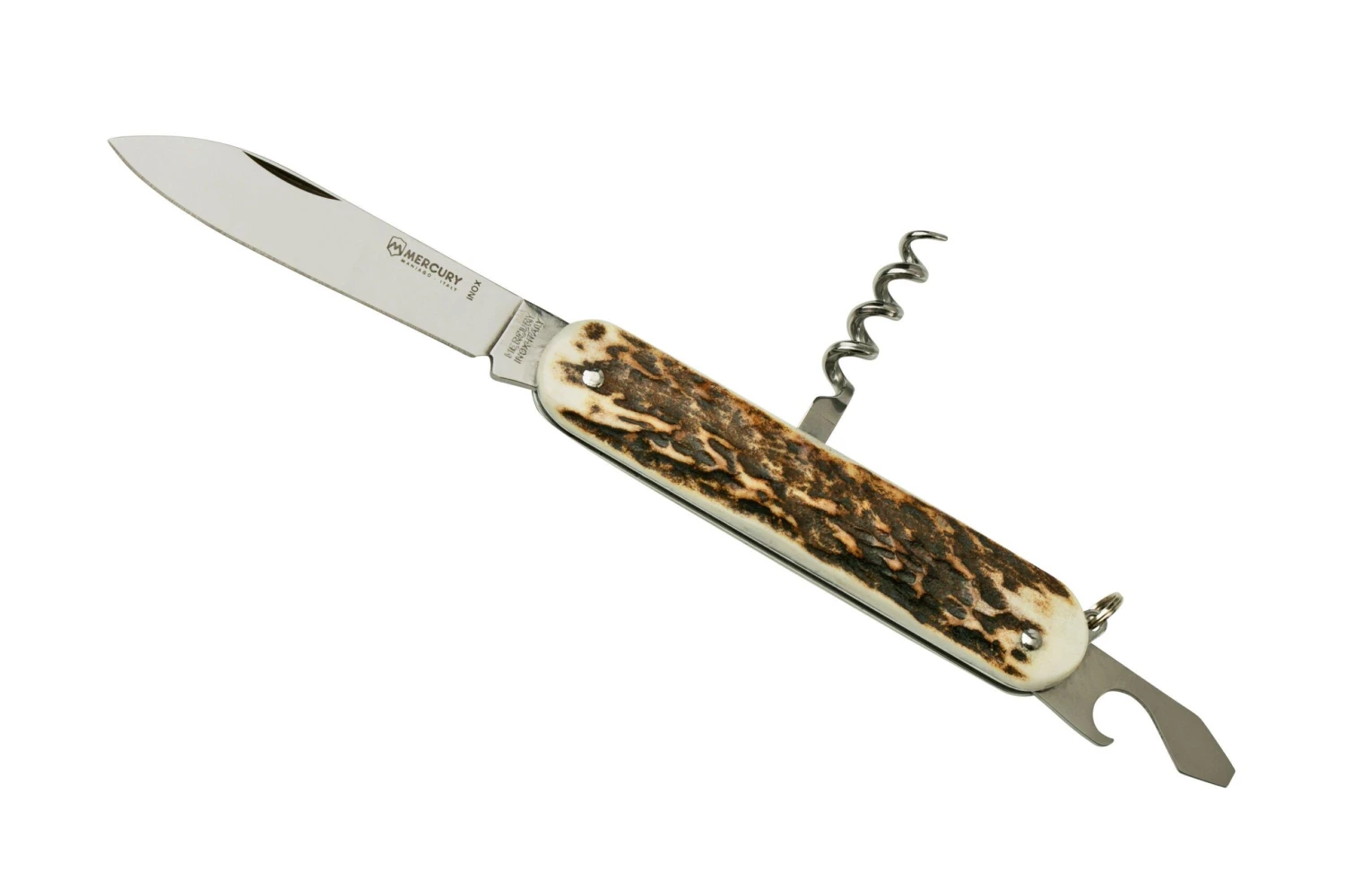 Mercury Multi-Tool Knife 913-3ADC Stag, 3 Fonctions, Couteau De Poche 3 Mercury Multi-Tool Knife 913-3ADC Stag, 3 Fonctions, Couteau De Poche