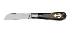 Otter Anchor Knife 173 M.L. Large Carbon, Grenadilla, Brass Anchor, Couteau De Poche