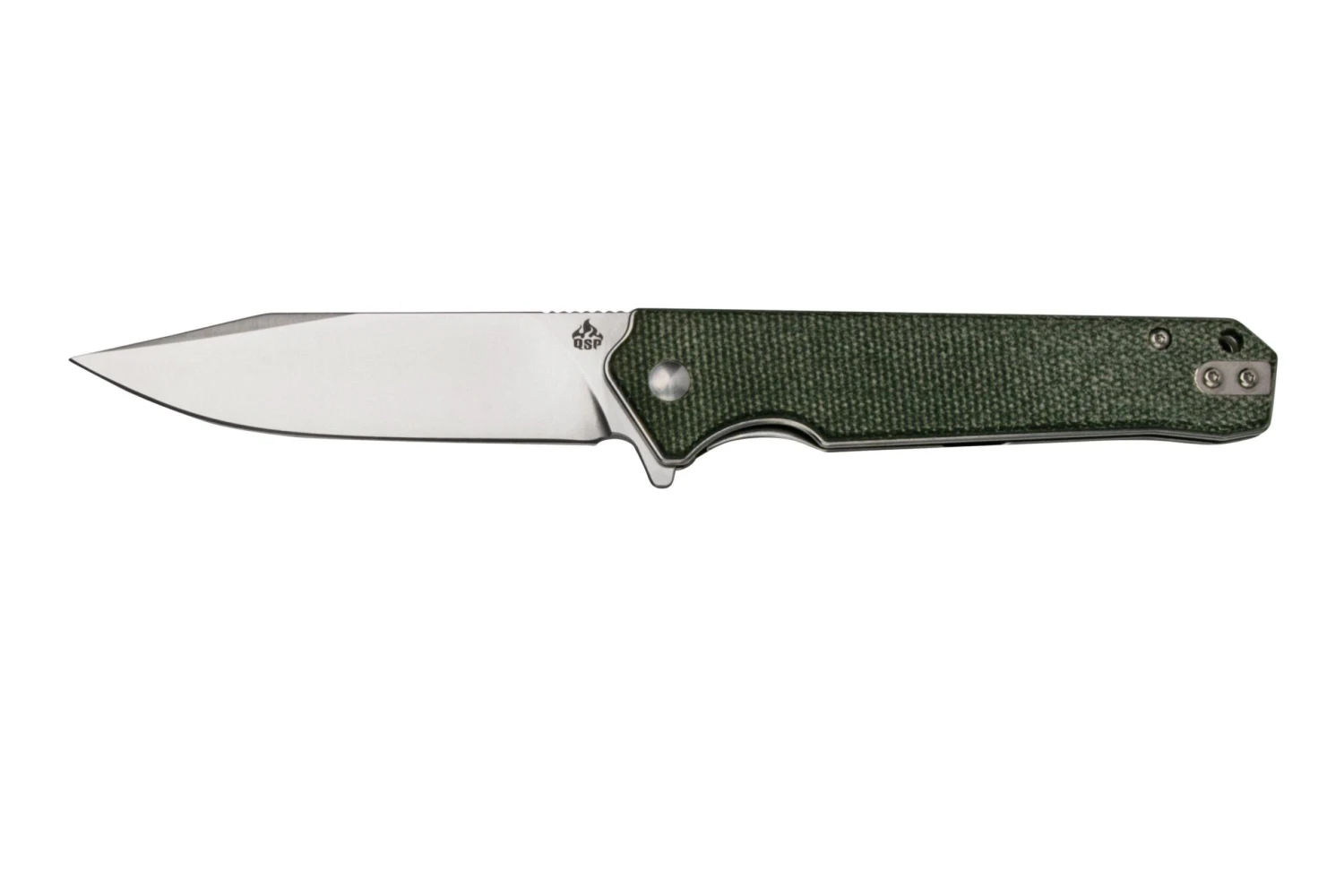 QSP Knife Mamba V2 QS111-I1 Satin, Green Micarta Couteau De Poche 3 QSP Knife Mamba V2 QS111-I1 Satin, Green Micarta Couteau De Poche