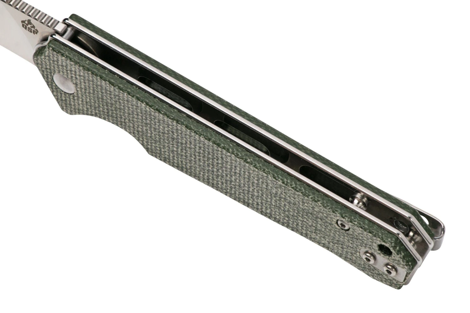 QSP Knife Mamba V2 QS111-I1 Satin, Green Micarta Couteau De Poche 9 QSP Knife Mamba V2 QS111-I1 Satin, Green Micarta Couteau De Poche – Image 7