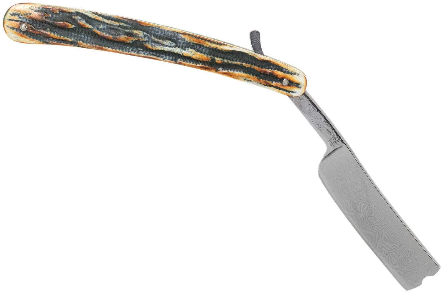 Rough Ryder Folding Razor Cinnamon Stag RR2159 Damascus Rasoir Coupe-choux 4 Rough Ryder Folding Razor Cinnamon Stag RR2159 Damascus Rasoir Coupe-choux – Image 2