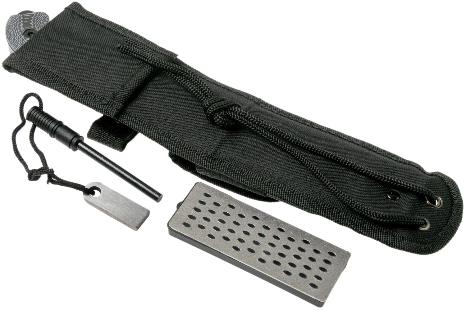 Schrade Frontier 5" Fixed Blade SCHF51M Micarta, 1095 Carbon Steel, Couteau à Lame Fixe Avec Pierre à Aiguiser Et Pierre à Feu 10 Schrade Frontier 5" Fixed Blade SCHF51M Micarta, 1095 Carbon Steel, Couteau à Lame Fixe Avec Pierre à Aiguiser Et Pierre à Feu – Image 8