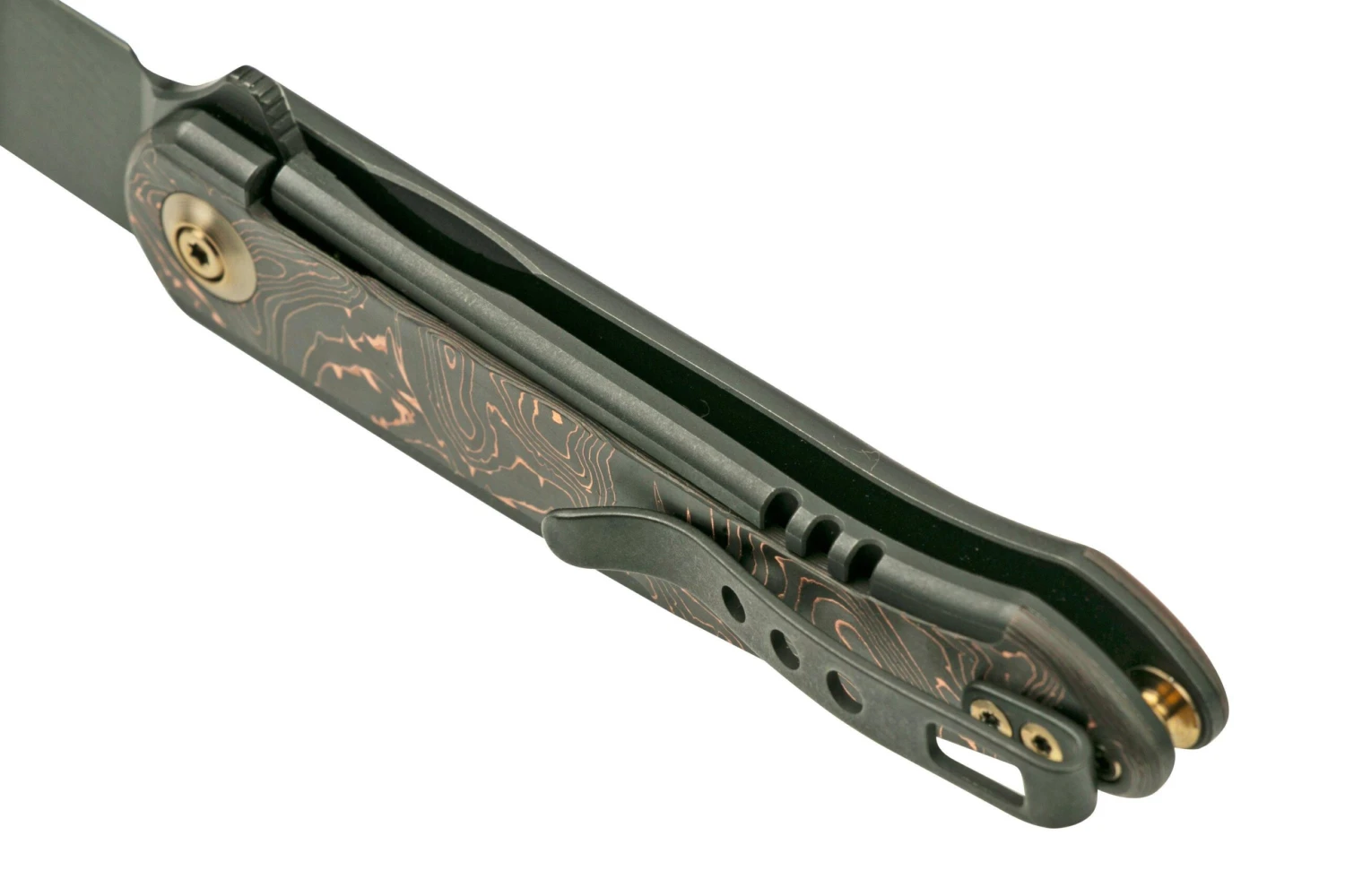 WE Knife Smooth Sentinel WE20043-6 Titanium Copper Foil Carbon Fiber, Couteau De Poche 7 WE Knife Smooth Sentinel WE20043-6 Titanium Copper Foil Carbon Fiber, Couteau De Poche – Image 5