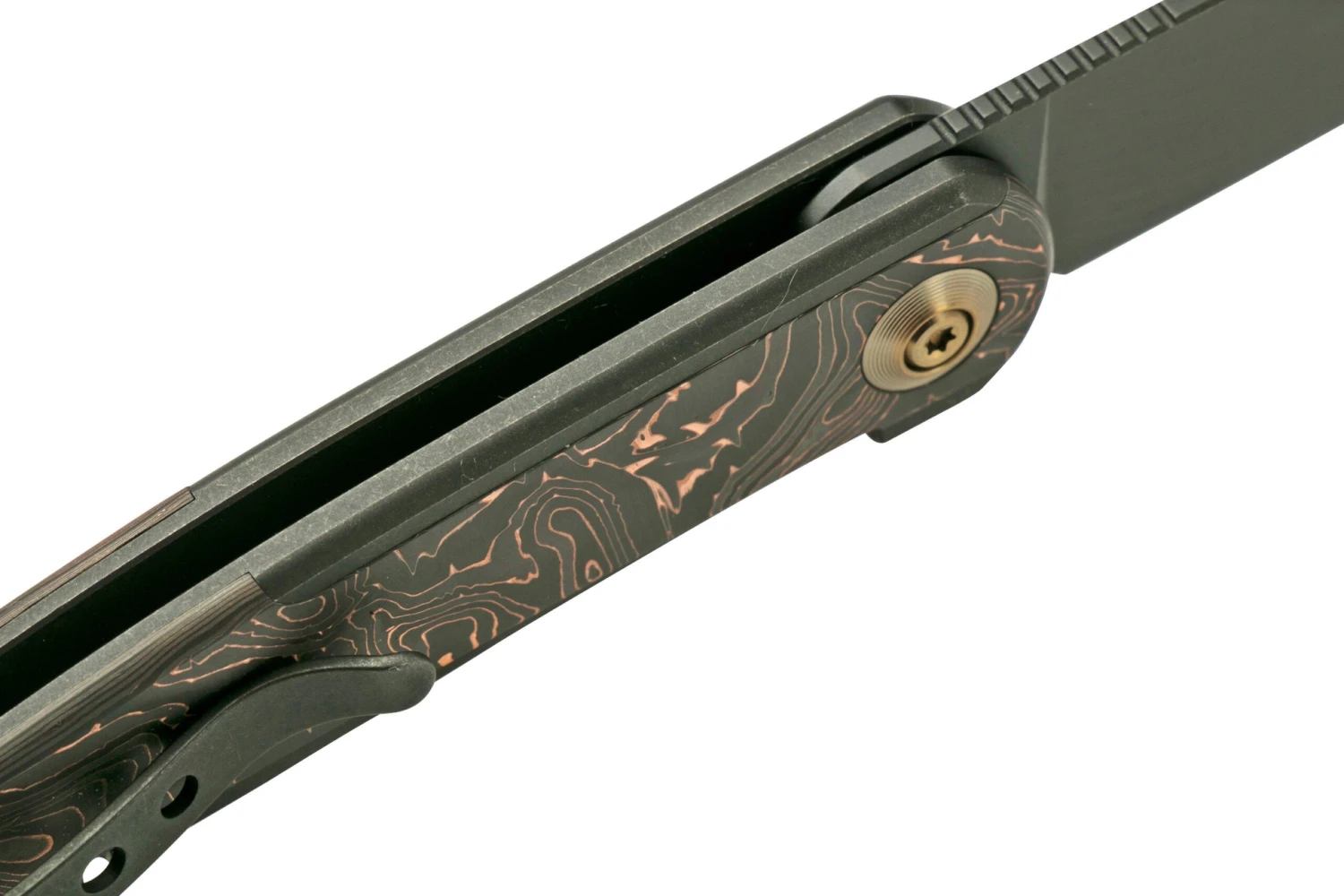 WE Knife Smooth Sentinel WE20043-6 Titanium Copper Foil Carbon Fiber, Couteau De Poche 8 WE Knife Smooth Sentinel WE20043-6 Titanium Copper Foil Carbon Fiber, Couteau De Poche – Image 6