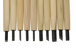 Yoshiharu W-10 Mitomoto Couteaux à Bois Japonais, Set De 10 Avec étui En Tissu 8 Yoshiharu W-10 Mitomoto Couteaux à Bois Japonais, Set De 10 Avec étui En Tissu -Magasin de couteaux YSH 016 03 yoshiharu